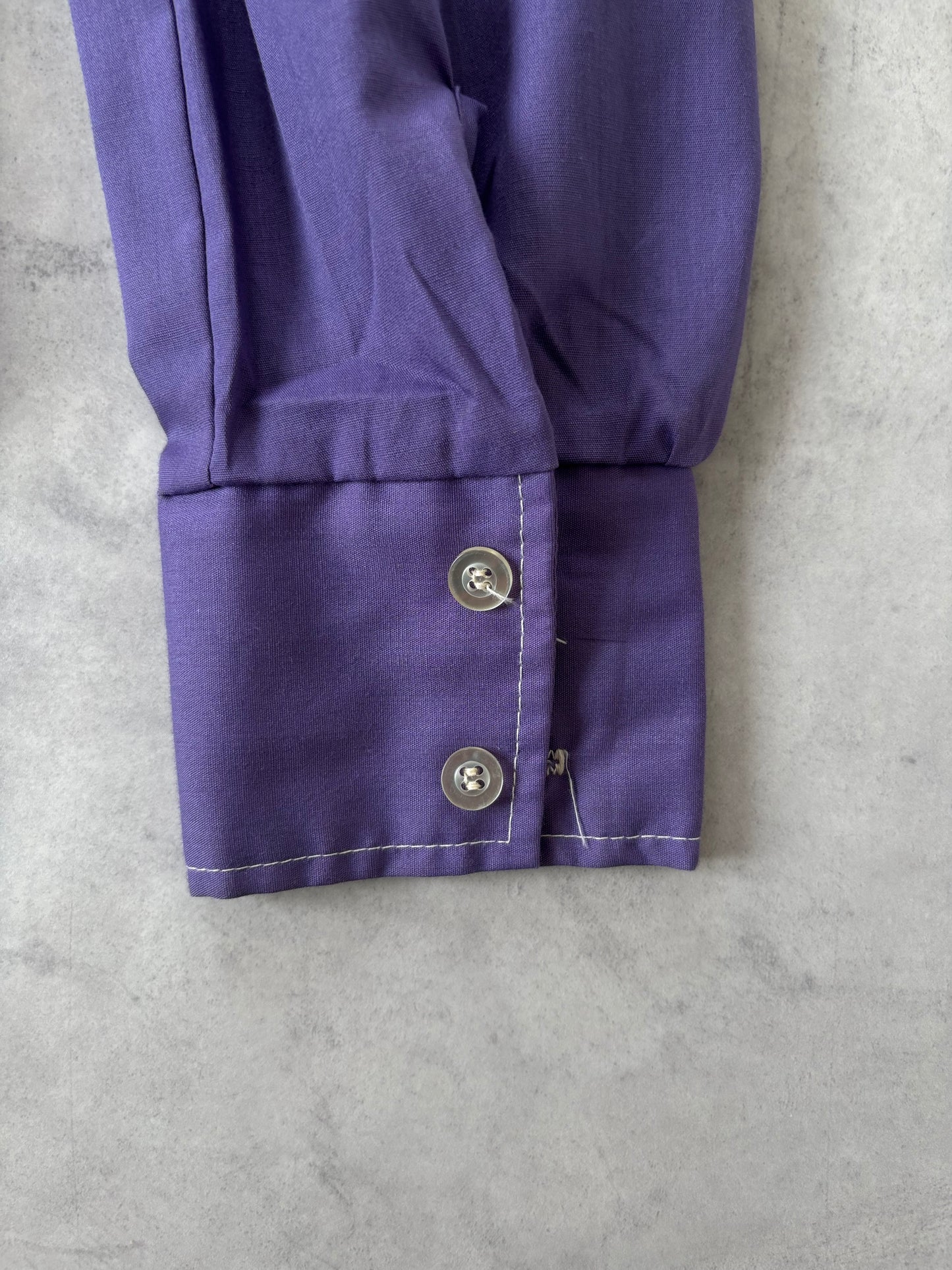 70s コットンシャツ(パープル)