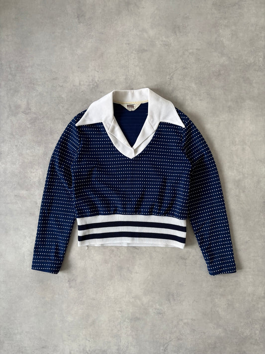 60-70s Montgomery Ward ドットプルオーバー(ネイビー)