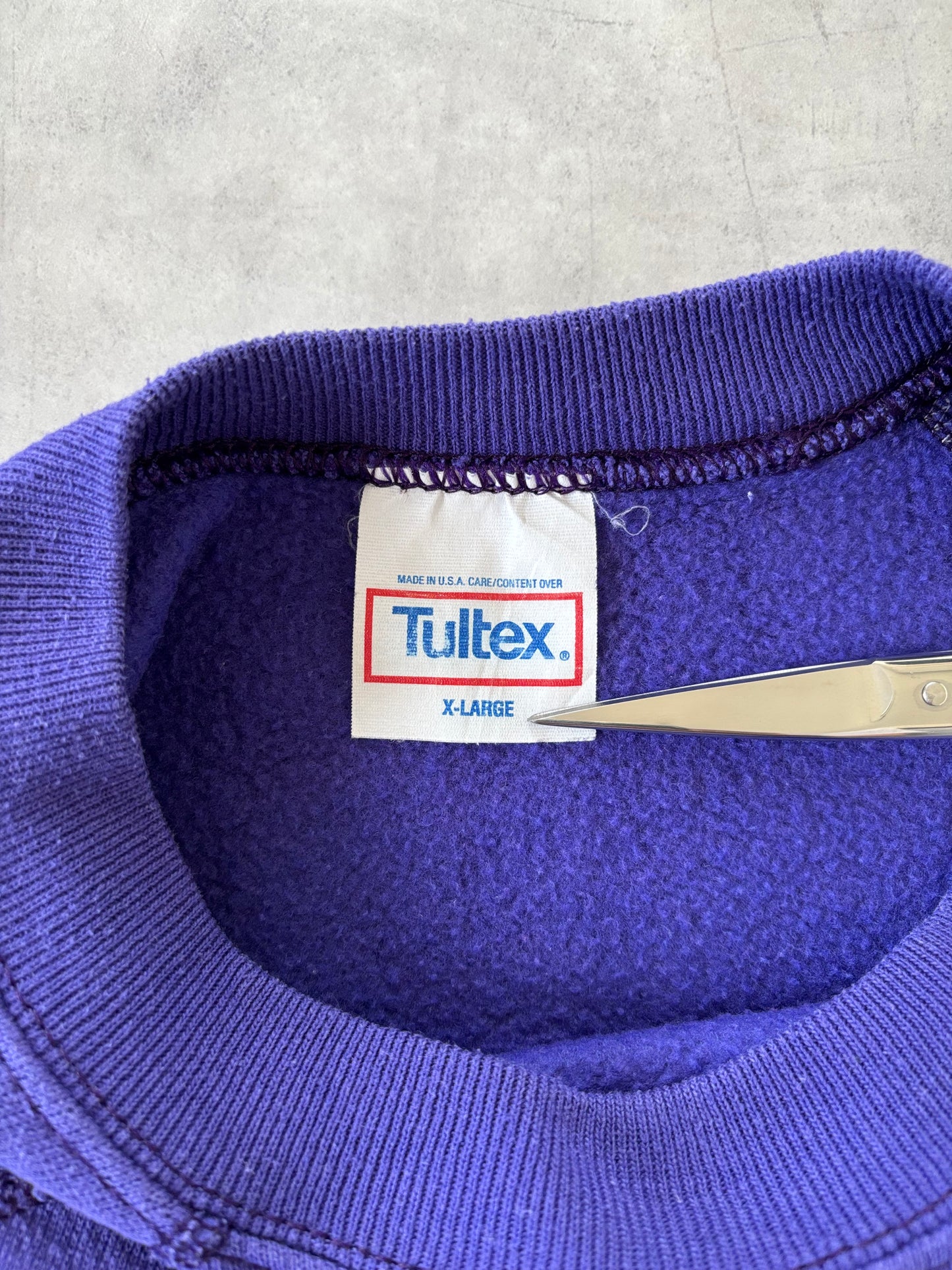 90s TULTEX ラグランスリーブスウェット Made in USA(パープル)