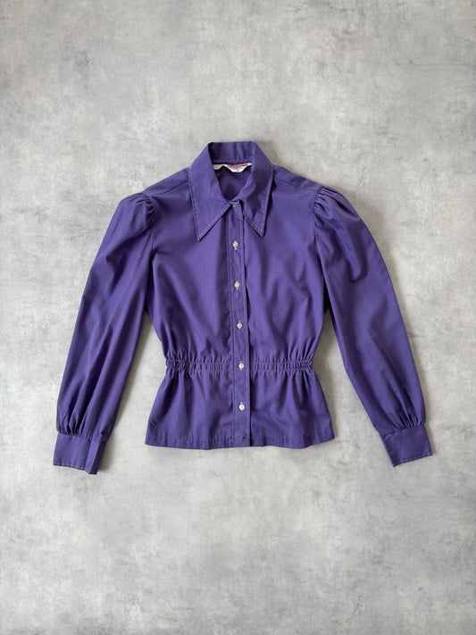 70s コットンシャツ(パープル)