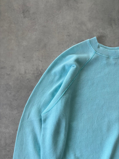 90s TULTEX ラグランスリーブスウェット Made in USA（ターコイズブルー）