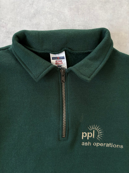 90〜00s / ハーフジップスウェット グリーン