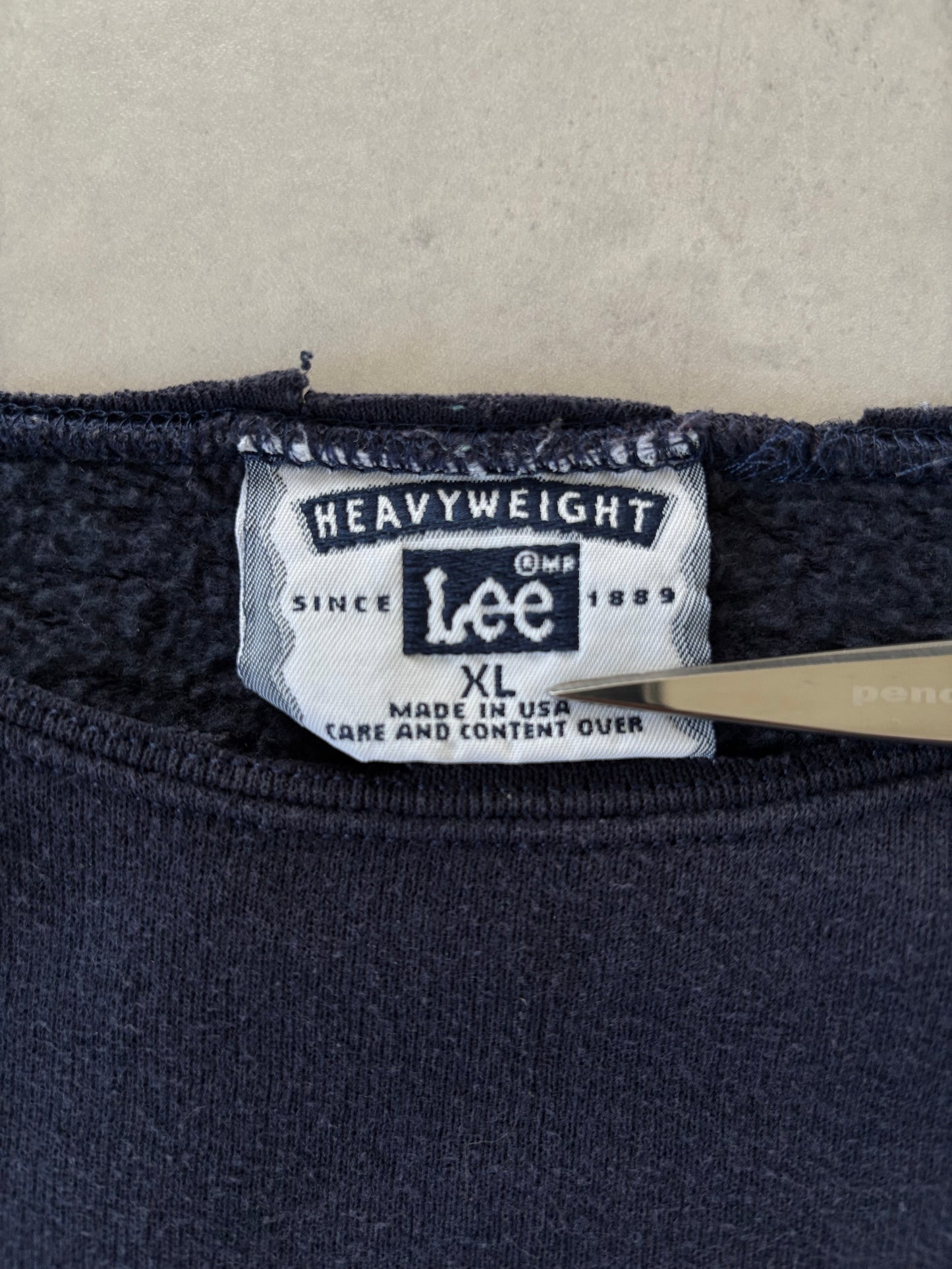 90s Lee クルーネックスウェット Made in USA（ネイビー）