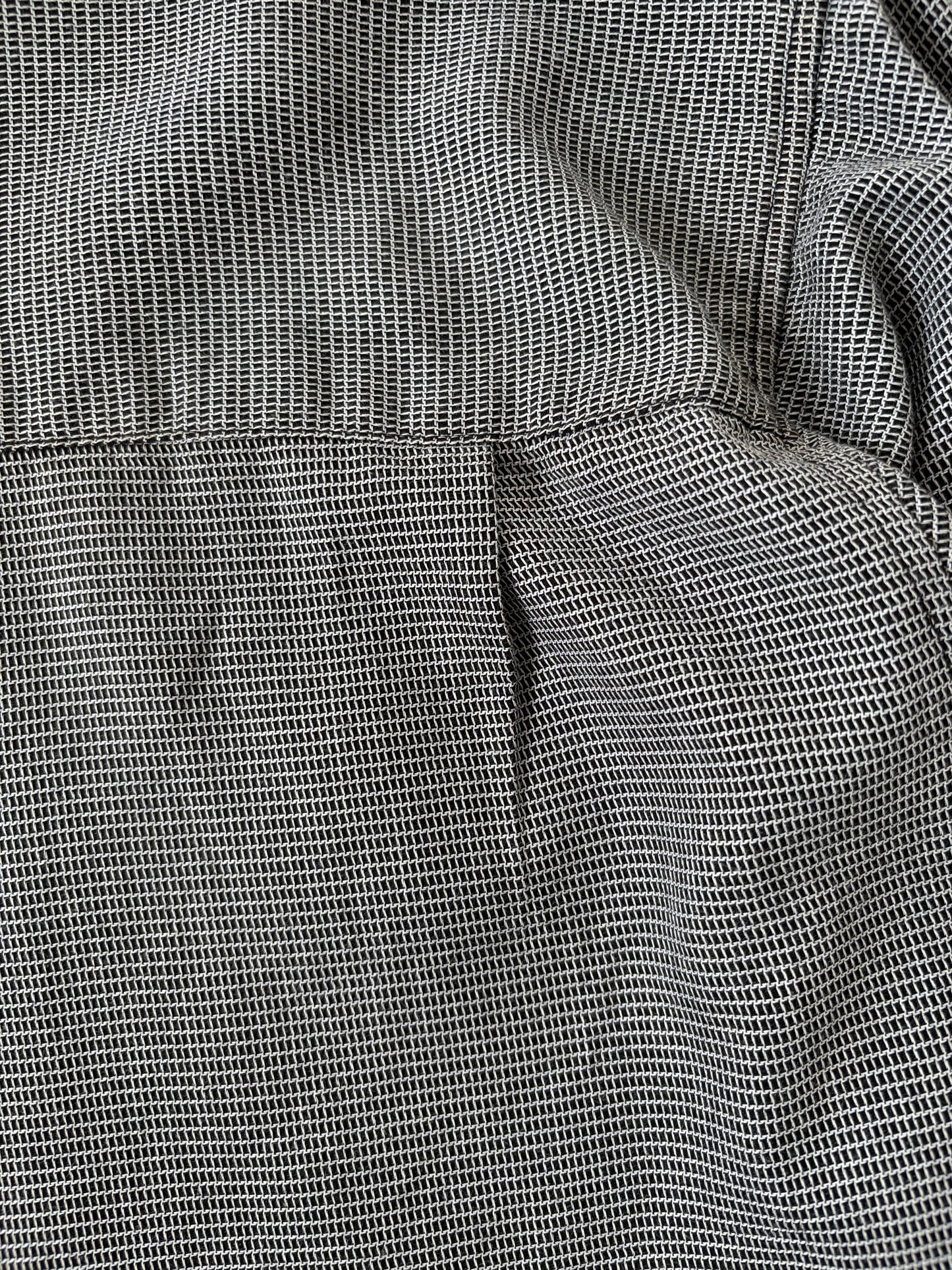 90s レーヨン混 ノーカラーシャツ（グレー）