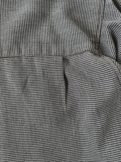 90s レーヨン混 ノーカラーシャツ（グレー）