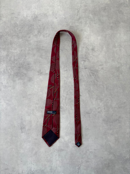 80s Polo Ralph Lauren シルク100％ネクタイ（テニスラケット刺繍）