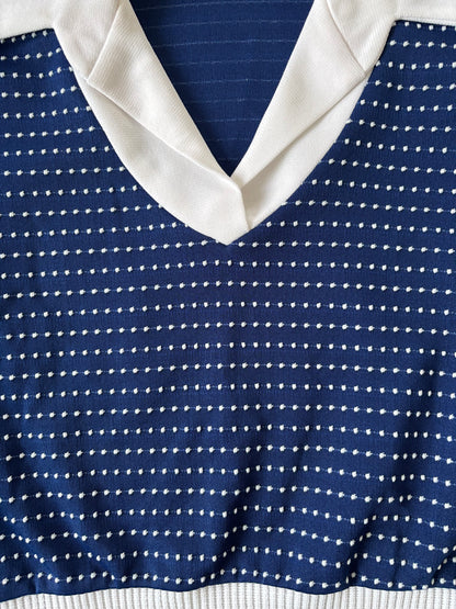 60-70s Montgomery Ward ドットプルオーバー（ネイビー）