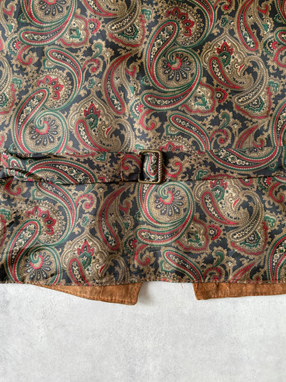 スエード×ペイズリー柄 ベスト