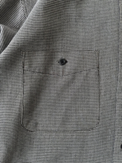 90s レーヨン混 ノーカラーシャツ（グレー）