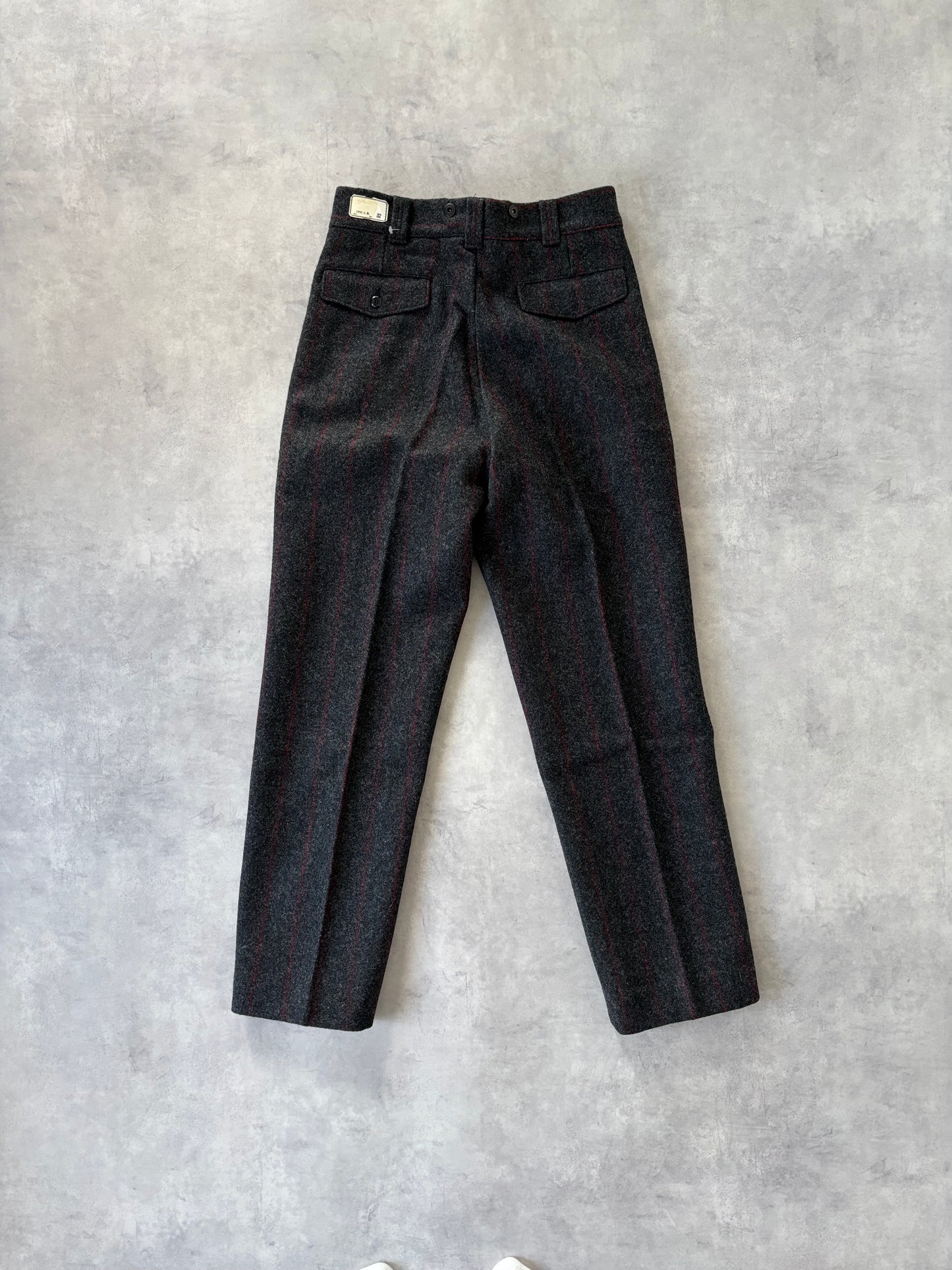 〈Deadstock〉80-90s Eddie Bauer ウールパンツ（グレー / ストライプ）