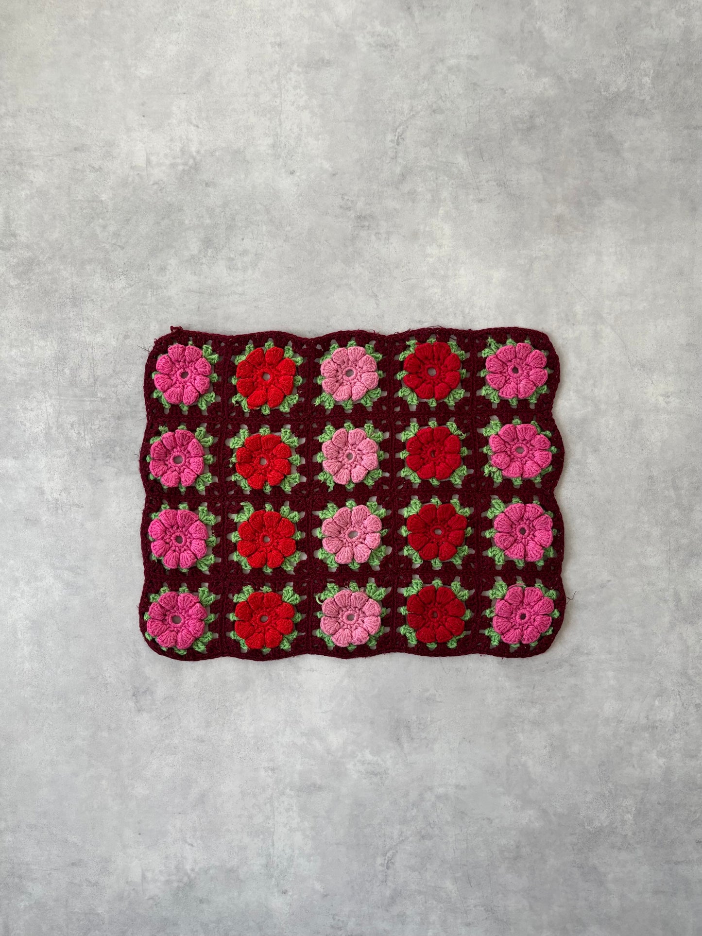 ハンドニットマット（ワインレッド）