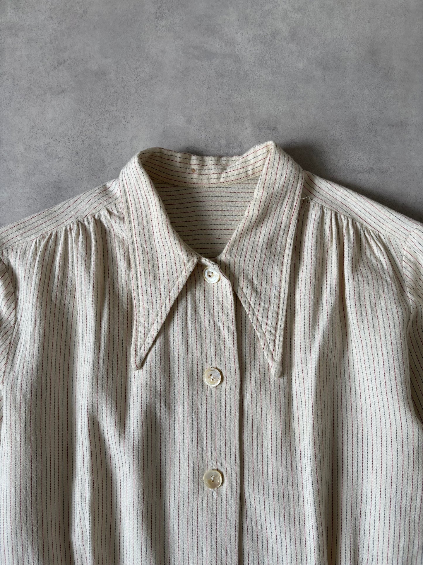 50–60s ストライプシャツ（生成り）