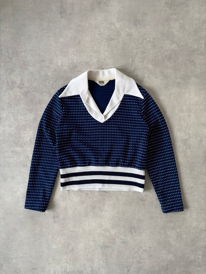 60-70s Montgomery Ward ドットプルオーバー（ネイビー）