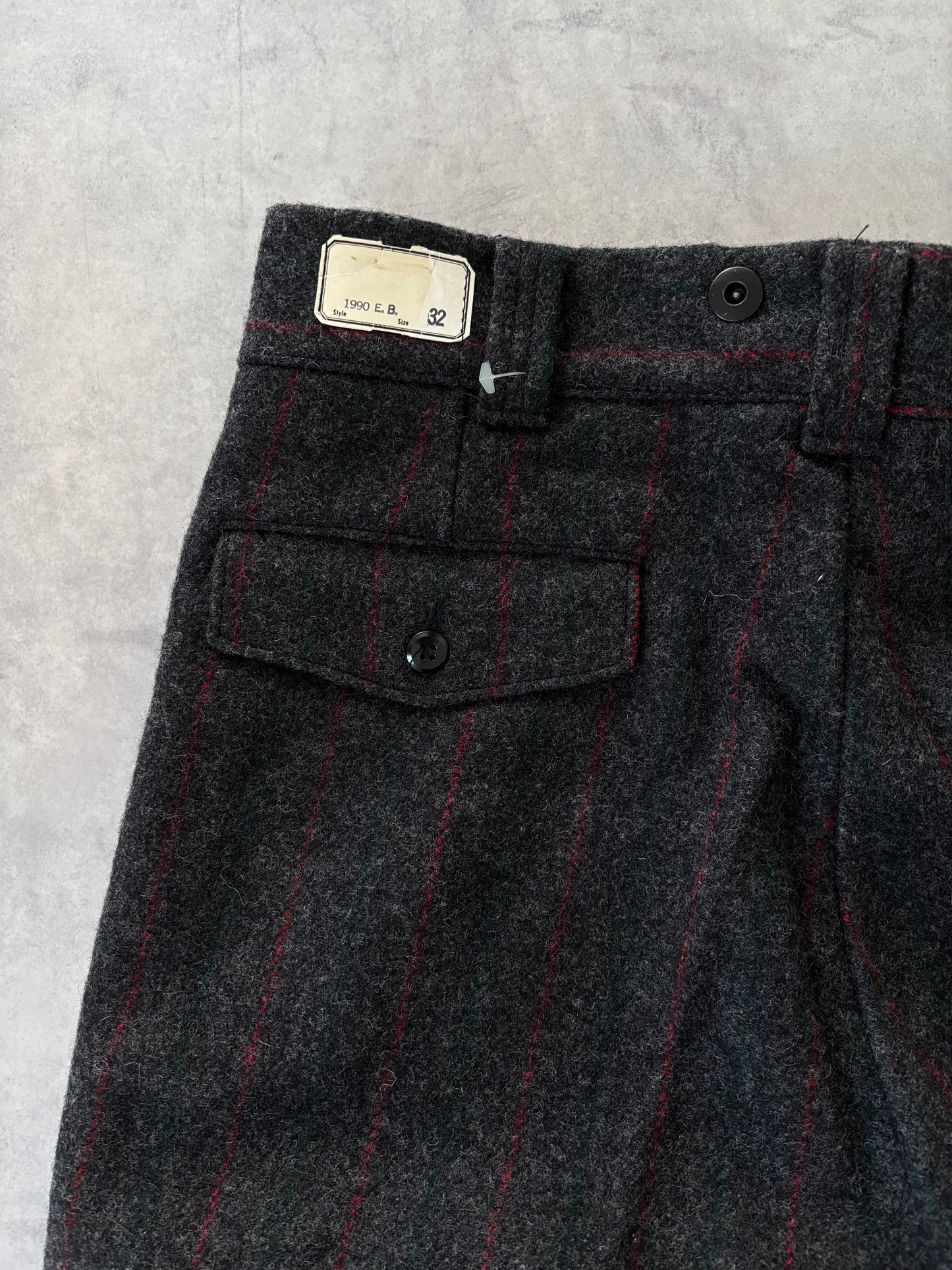 〈Deadstock〉80-90s Eddie Bauer ウールパンツ（グレー / ストライプ）