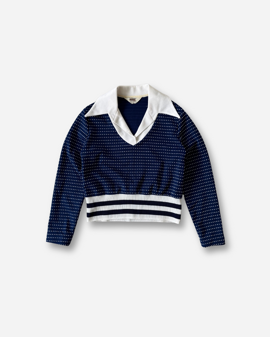60-70s Montgomery Ward ドットプルオーバー（ネイビー）