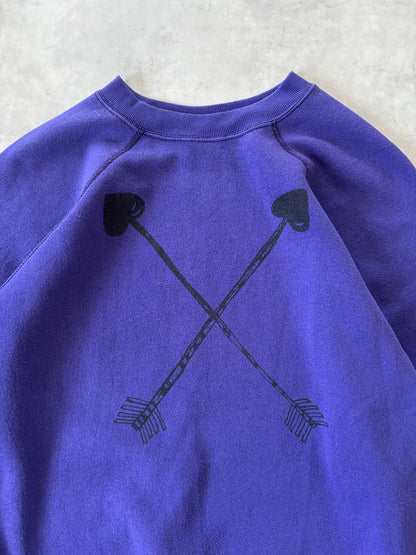 90s TULTEX ラグランスリーブスウェット Made in USA（パープル）