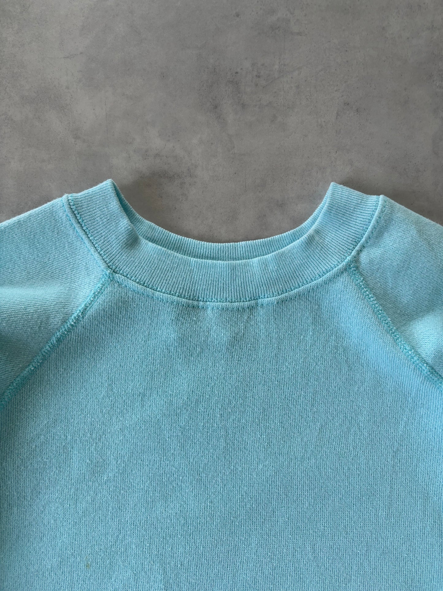 90s TULTEX ラグランスリーブスウェット Made in USA（ターコイズブルー）