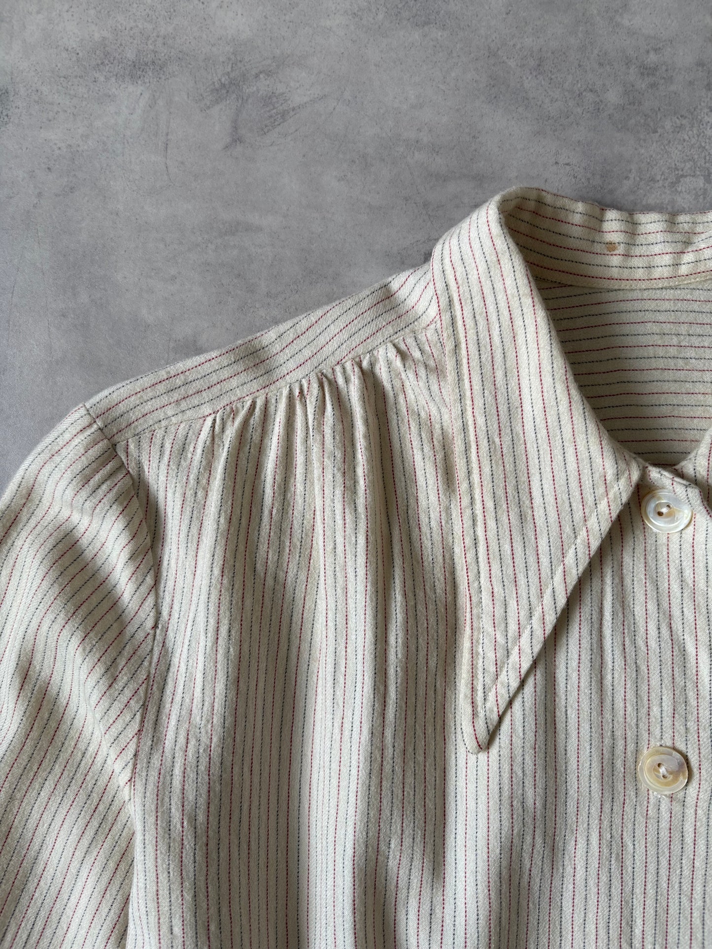 50–60s ストライプシャツ（生成り）