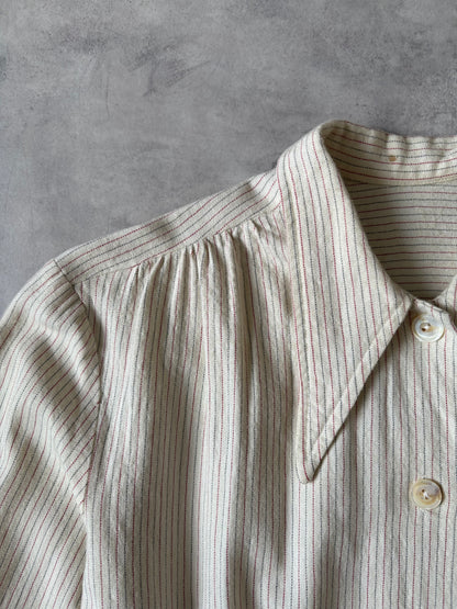 50–60s ストライプシャツ（生成り）
