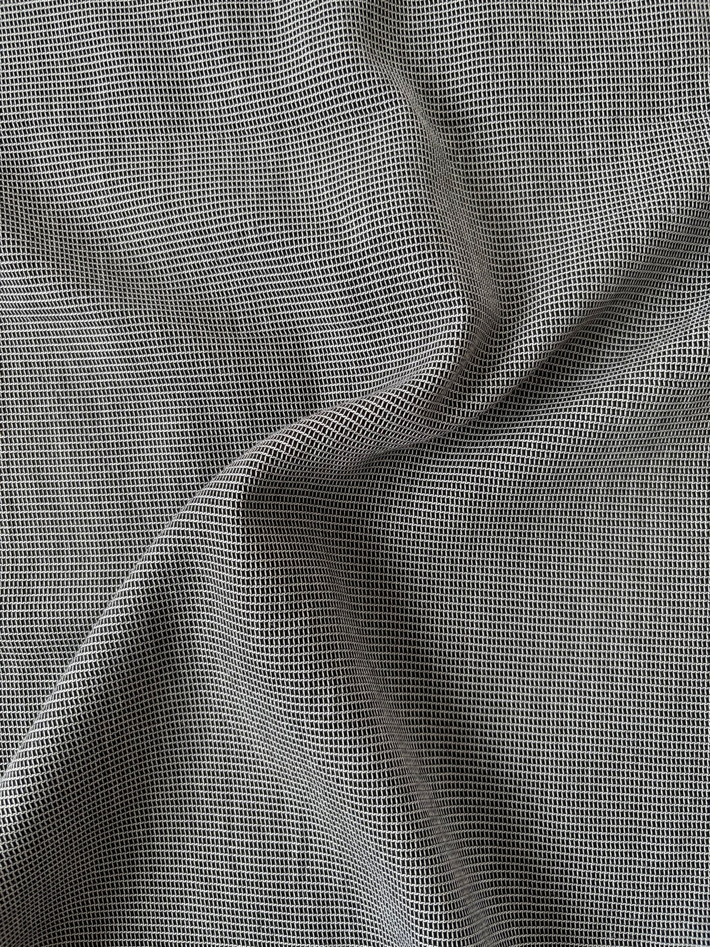 90s レーヨン混 ノーカラーシャツ（グレー）