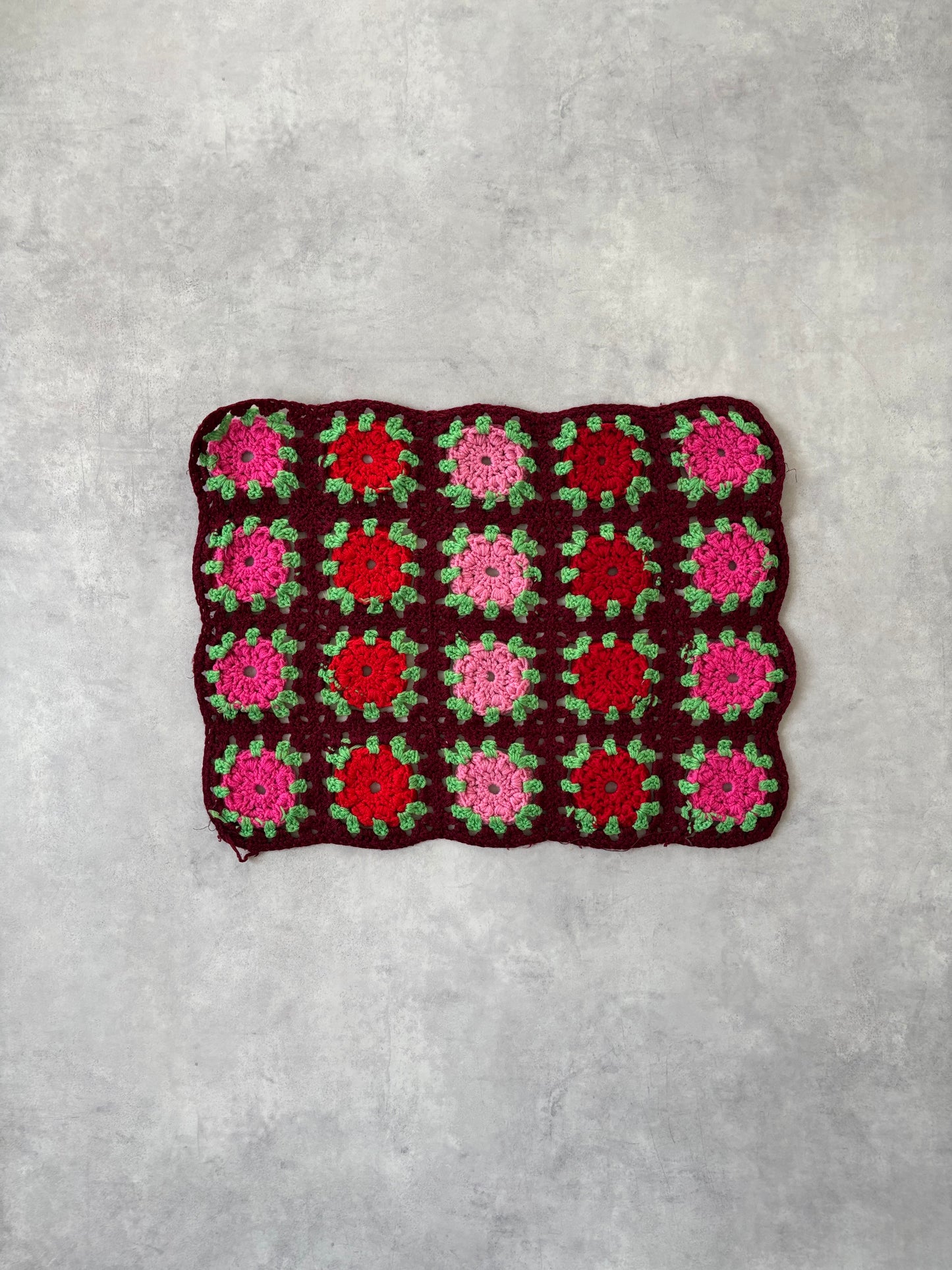 ハンドニットマット（ワインレッド）