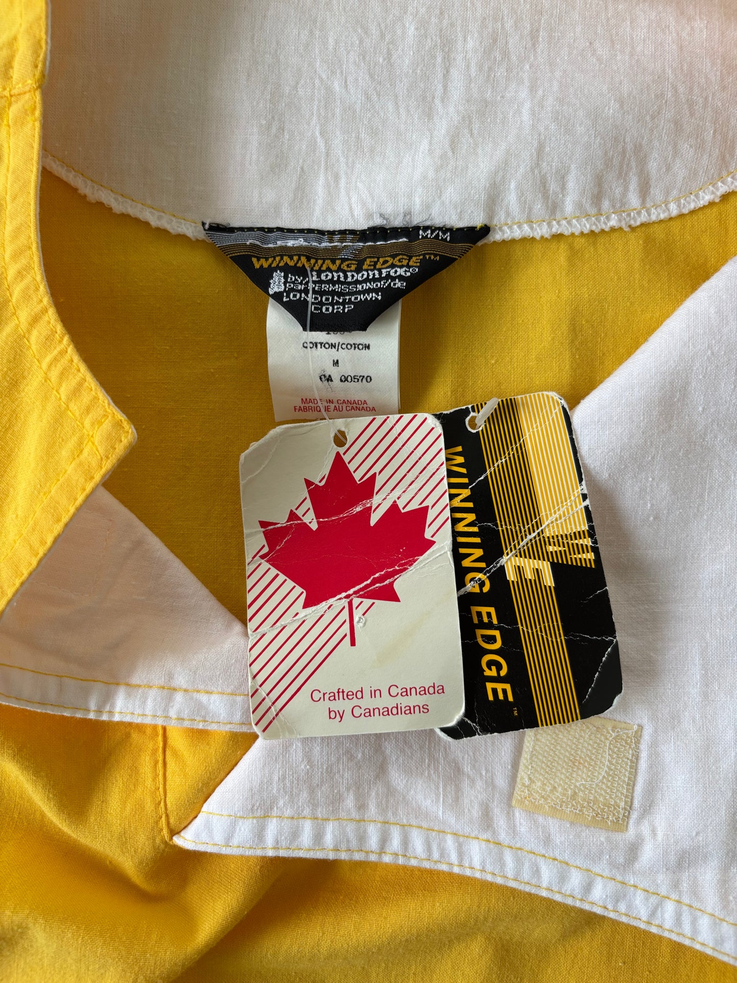 〈Deadstock〉90s LONDON FOG コットンプルオーバー Made in Canada（イエロー）