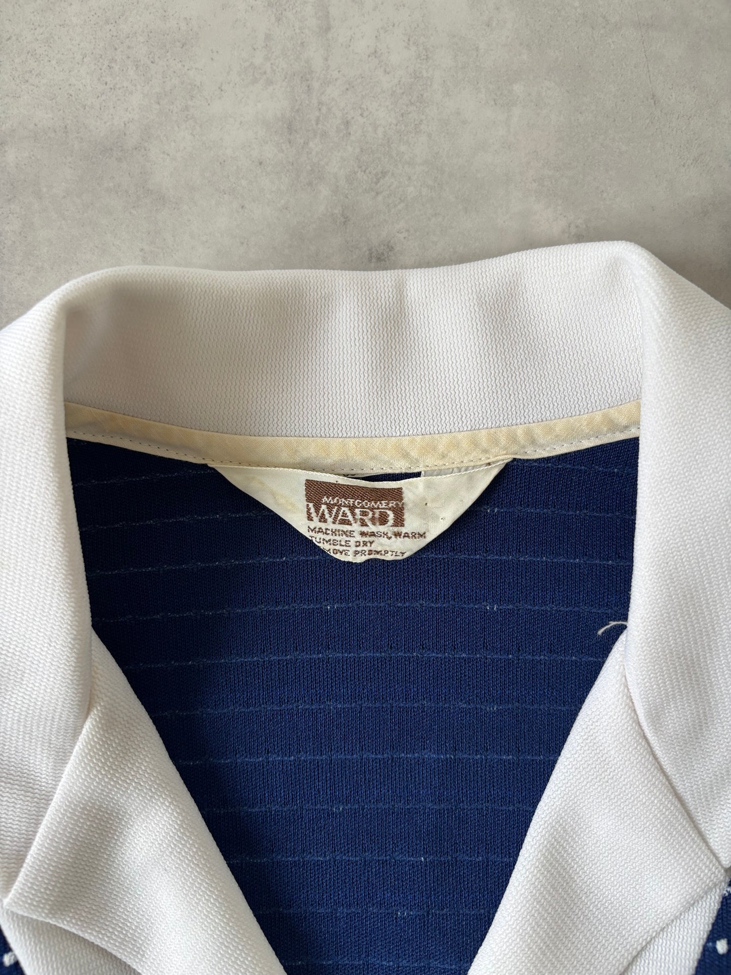 60-70s Montgomery Ward ドットプルオーバー（ネイビー）