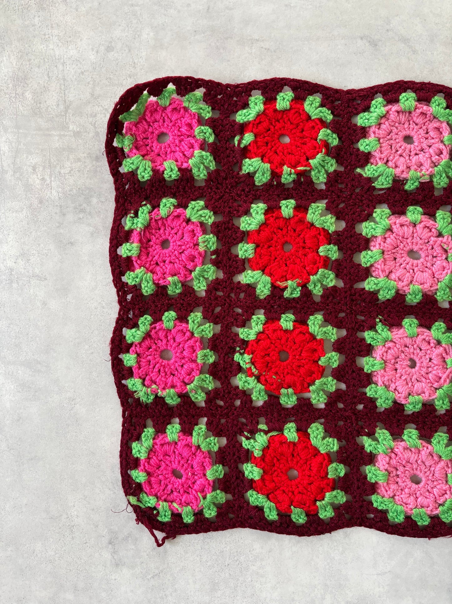 ハンドニットマット（ワインレッド）