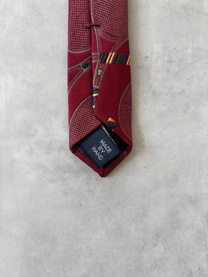 80s Polo Ralph Lauren シルク100％ネクタイ（テニスラケット刺繍）